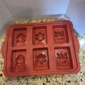 Trudeau Christmas Silicone Mold Pan Snowman Reindeer Cupcake Chocolate Baking